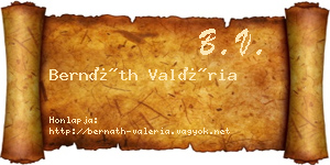 Bernáth Valéria névjegykártya