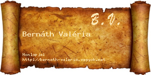 Bernáth Valéria névjegykártya